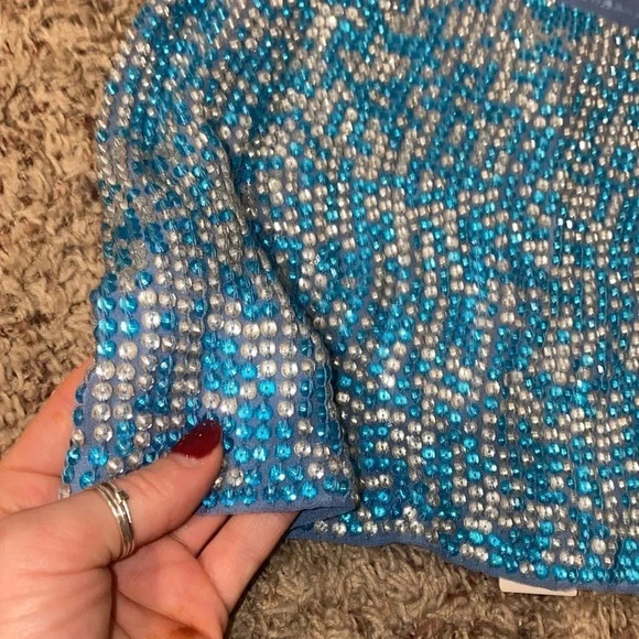 MLV clear and light blue beaded top - Picture 4 of 7